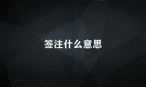 签注什么意思