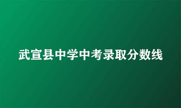 武宣县中学中考录取分数线