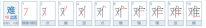 困难的难怎么组词