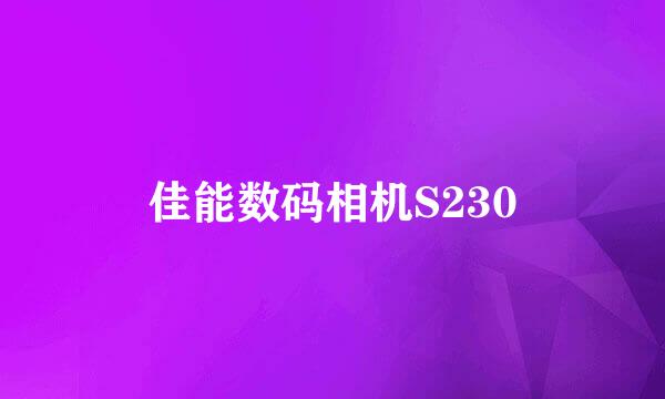 佳能数码相机S230