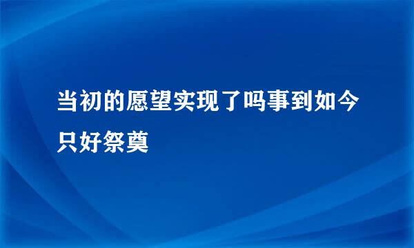 当初的愿望实现了吗事到如今只好祭奠