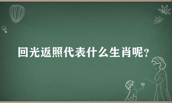 回光返照代表什么生肖呢？