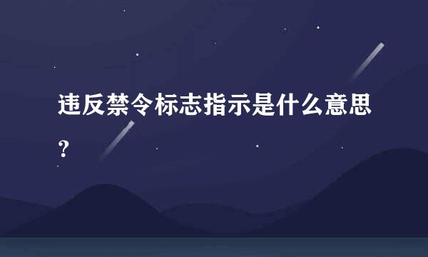 违反禁令标志指示是什么意思？