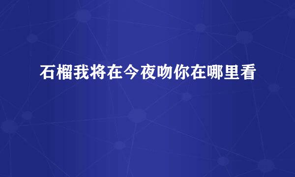 石榴我将在今夜吻你在哪里看