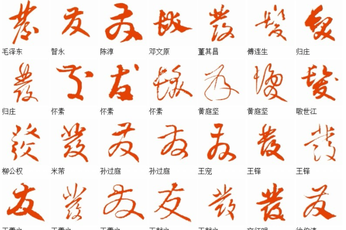 发字的各种写法