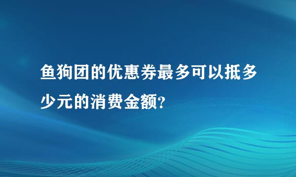 鱼狗团的优惠券最多可以抵多少元的消费金额？