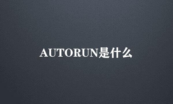 AUTORUN是什么