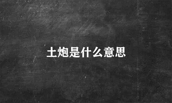 土炮是什么意思