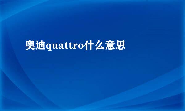 奥迪quattro什么意思