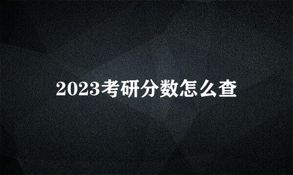 2023考研分数怎么查