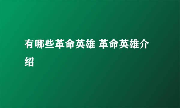 有哪些革命英雄 革命英雄介绍