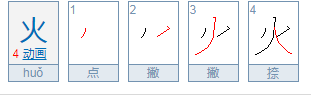 火字笔画顺序