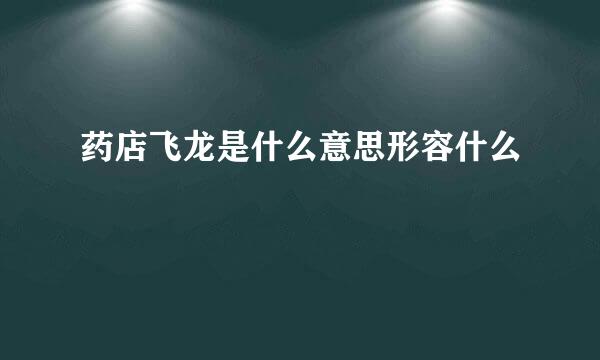 药店飞龙是什么意思形容什么