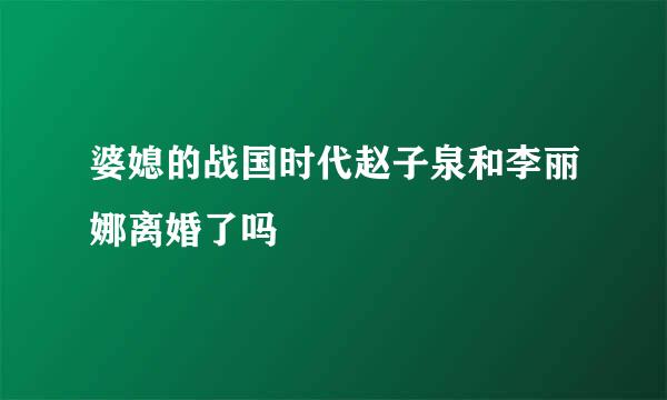 婆媳的战国时代赵子泉和李丽娜离婚了吗