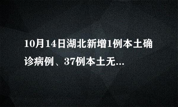 10月14日湖北新增1例本土确诊病例、37例本土无症状感染者
