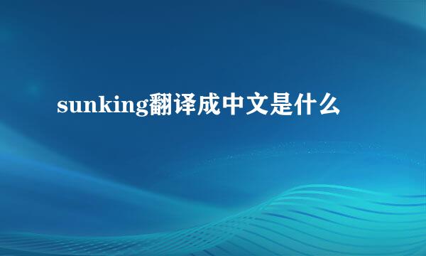 sunking翻译成中文是什么