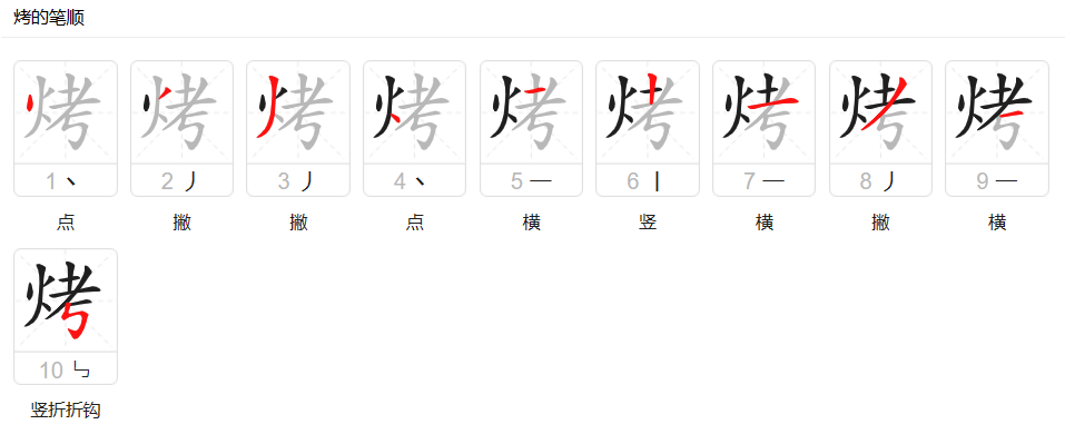 烤这个字怎么组词