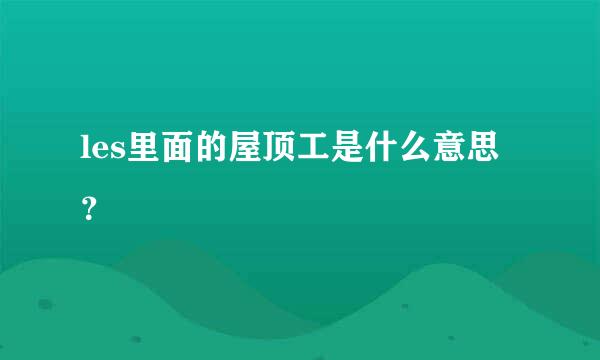 les里面的屋顶工是什么意思？