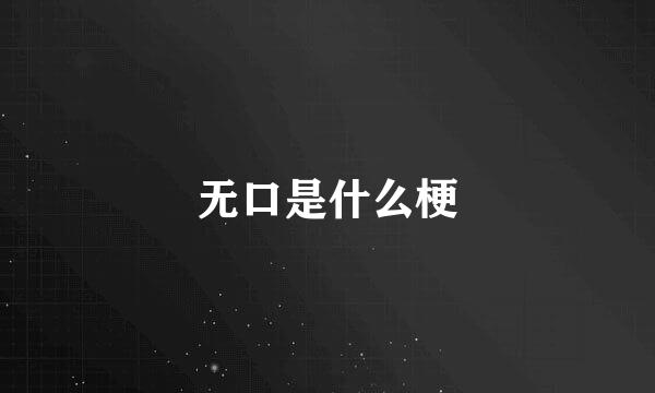 无口是什么梗