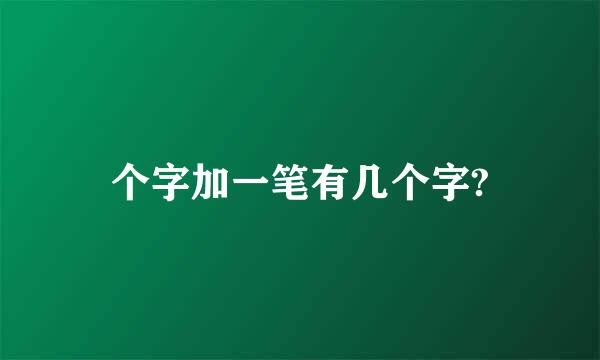 个字加一笔有几个字?