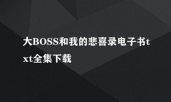 大BOSS和我的悲喜录电子书txt全集下载