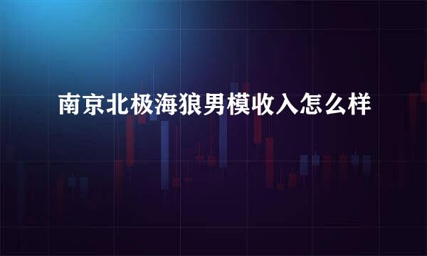 南京北极海狼男模收入怎么样