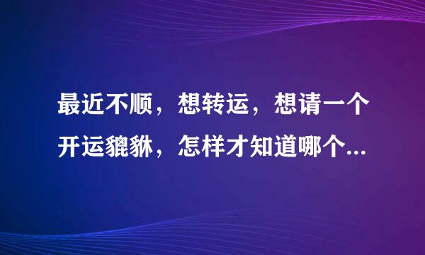 最近不顺，想转运，想请一个开运貔貅，怎样才知道哪个是真的？