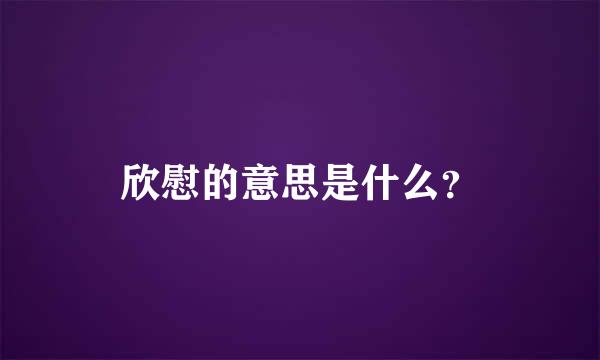 欣慰的意思是什么？