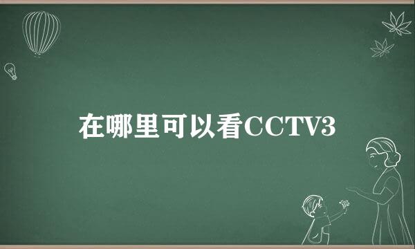 在哪里可以看CCTV3