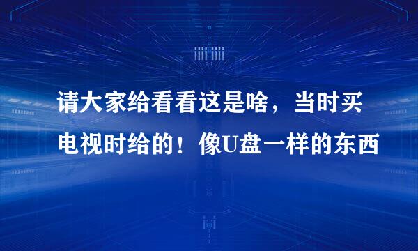 请大家给看看这是啥，当时买电视时给的！像U盘一样的东西