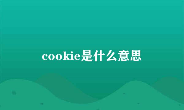 cookie是什么意思