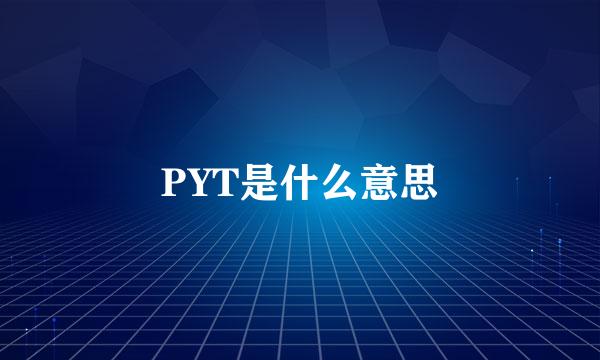 PYT是什么意思