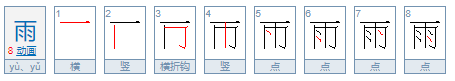 雨的笔顺