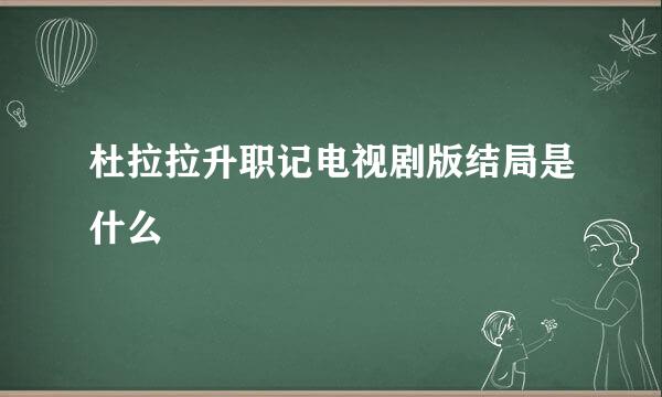 杜拉拉升职记电视剧版结局是什么