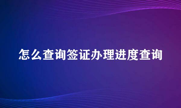 怎么查询签证办理进度查询