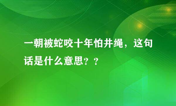 一朝被蛇咬十年怕井绳，这句话是什么意思？？