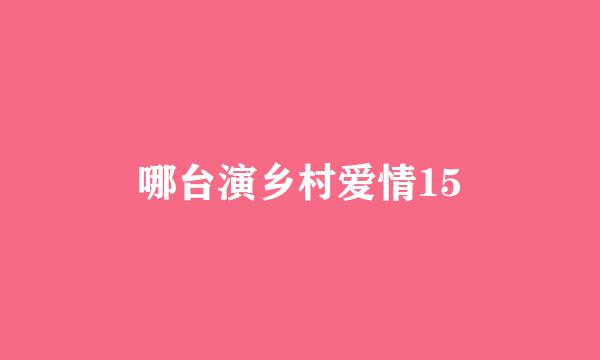 哪台演乡村爱情15