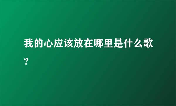 我的心应该放在哪里是什么歌？