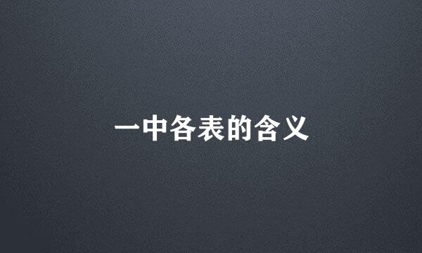 一中各表的含义