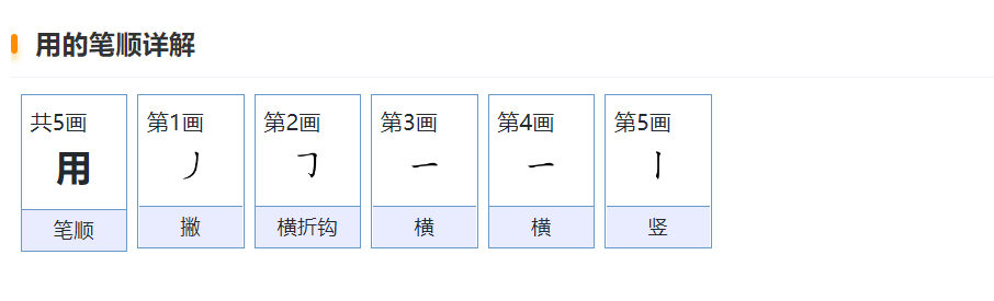 用字的笔顺