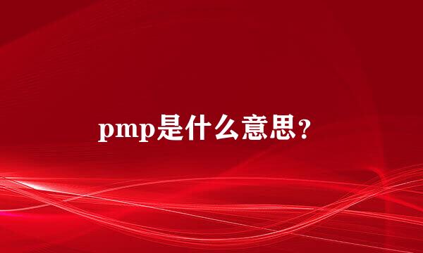 pmp是什么意思？