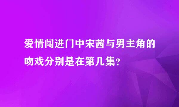 爱情闯进门中宋茜与男主角的吻戏分别是在第几集？