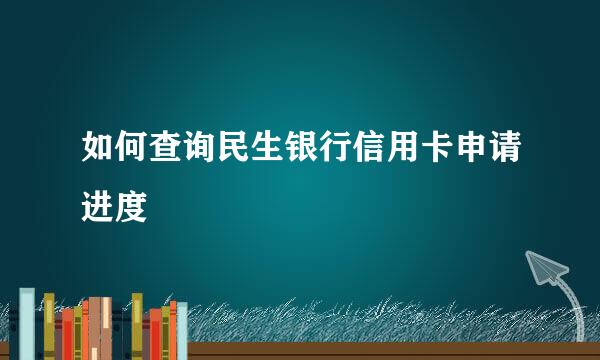 如何查询民生银行信用卡申请进度