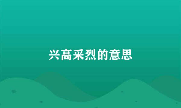 兴高采烈的意思