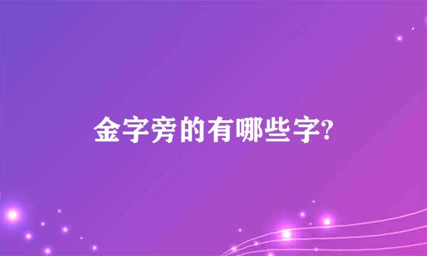 金字旁的有哪些字?