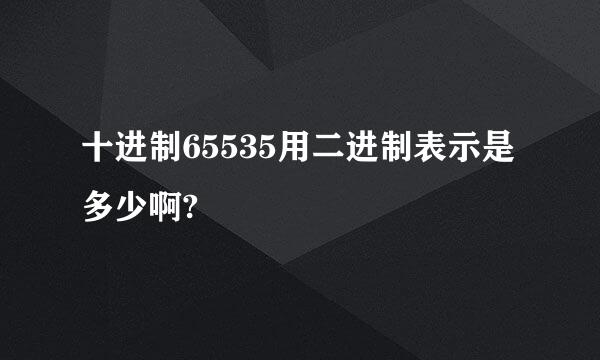 十进制65535用二进制表示是多少啊?