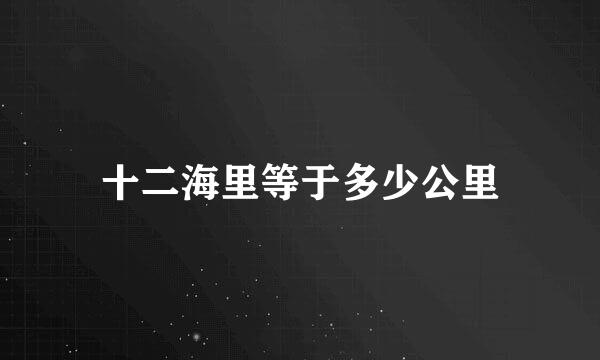 十二海里等于多少公里