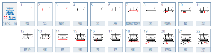 囊字怎么读？