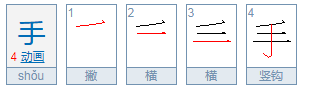 手的笔画笔顺