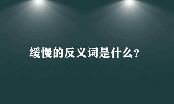 缓慢的反义词是什么？